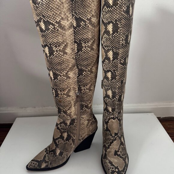 Dolce Vita Beige Textured Boots - Picture 1 of 9